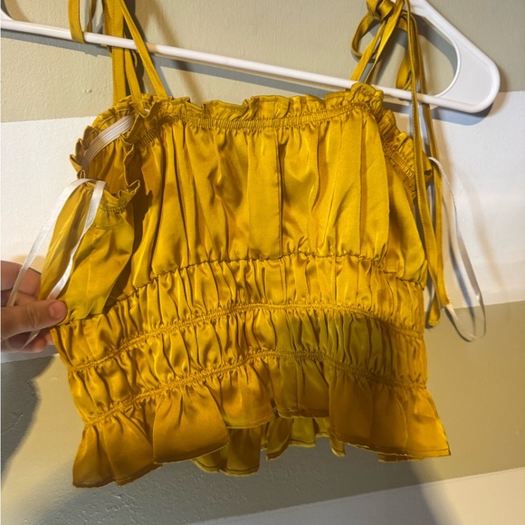 Forever 21 Mustard Ruched Top - Picture 2 of 3